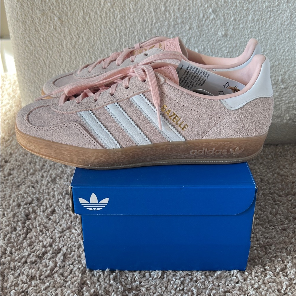Adidas Gazelle - NWT! - Pink and White Sneakers